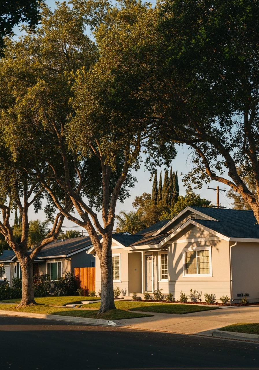La Mesa home exterior with typical neighborhood character and tree-lined setting.
